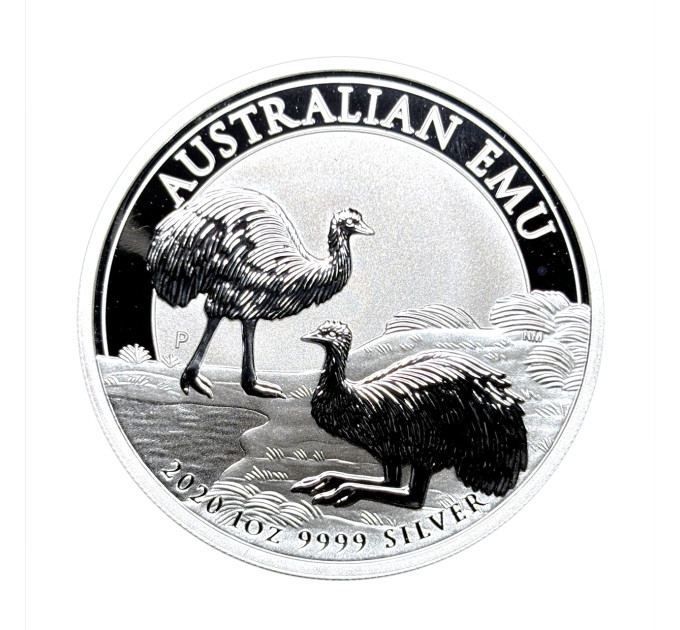 Серебряная монета Australian Emu 1oz 1$ 2020 