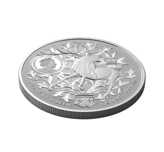 Серебряная монета Герб Квинсленда 1oz 1$ 2023 Австралия 9999