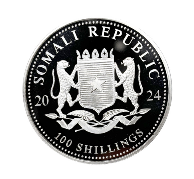 Серебряная монета Сомалийский слон 1oz 100 SOS 2024
