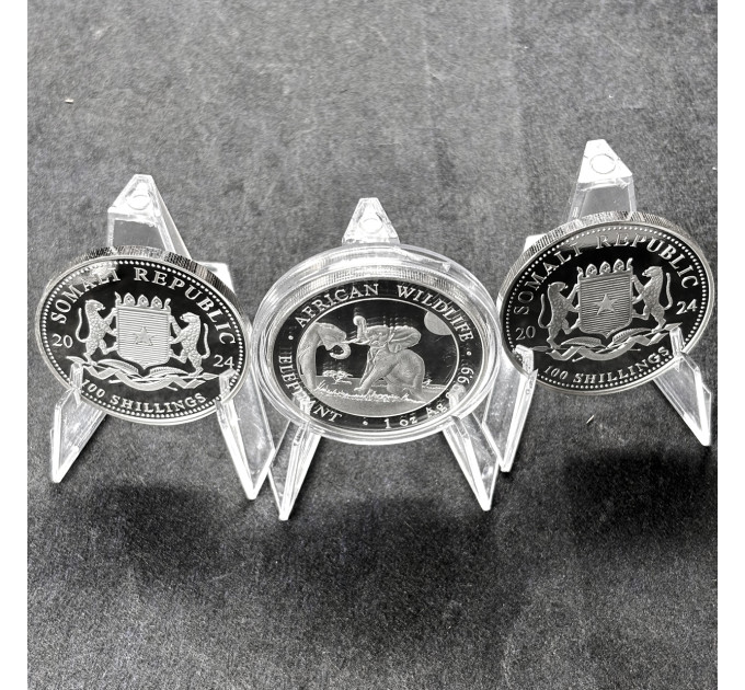 Серебряная монета Сомалийский слон 1oz 100 SOS 2024