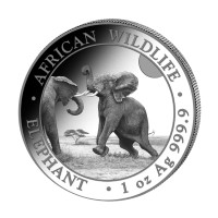 Серебряная монета Сомалийский слон 1oz 2024