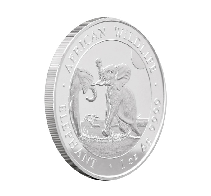 Серебряная монета Сомалийский слон 1oz 100 SOS 2024