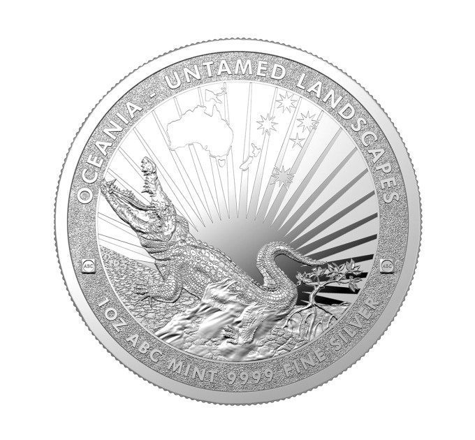 Серебряная монета Неприрученный Крокодил 1oz 2024 Токелау 5$ 