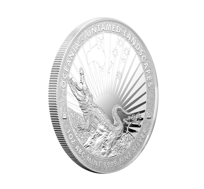 Серебряная монета Неприрученный Крокодил 1oz 2024 Токелау 5$ 