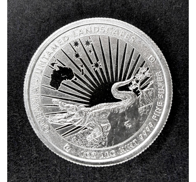 Серебряная монета Неприрученный Крокодил 1oz 2024 Токелау 5$ 