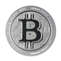 2022 $2 Bitcoin Niue, серебряная монета 1 унция Brilliant Uncirculated