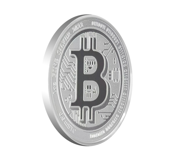 Brilliant Uncirculated 2022 $2 Bitcoin Niue, серебряная монета 1 унция 