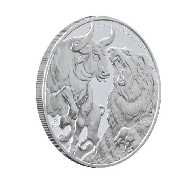 Серебряная монета $5 Токелау «Бык и Медведь» 1oz 2022 – инвестиции и коллекционирование