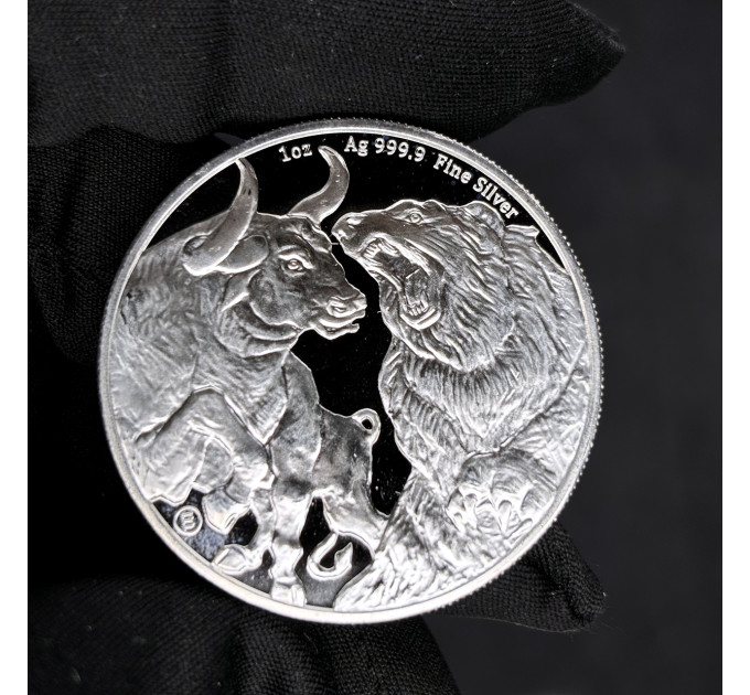 Серебряная монета $5 Токелау «Бык и Медведь» 1oz 2022 – инвестиции и коллекционирование