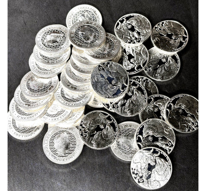 Серебряная монета $5 Токелау «Бык и Медведь» 1oz 2022 – инвестиции и коллекционирование