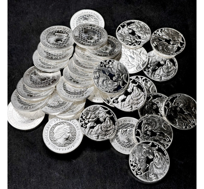 Серебряная монета $5 Токелау «Бык и Медведь» 1oz 2022 – инвестиции и коллекционирование