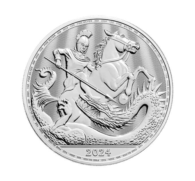 Серебряная монета 2£ Святой Георгий и Дракон 1oz 2024 – инвестиции и коллекционирование