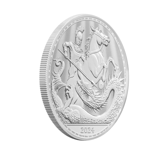 Серебряная монета 2£ Святой Георгий и Дракон 1oz 2024 – инвестиции и коллекционирование