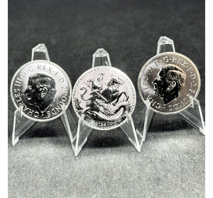 Серебряная монета 2£ Святой Георгий и Дракон 1oz 2024 – инвестиции и коллекционирование