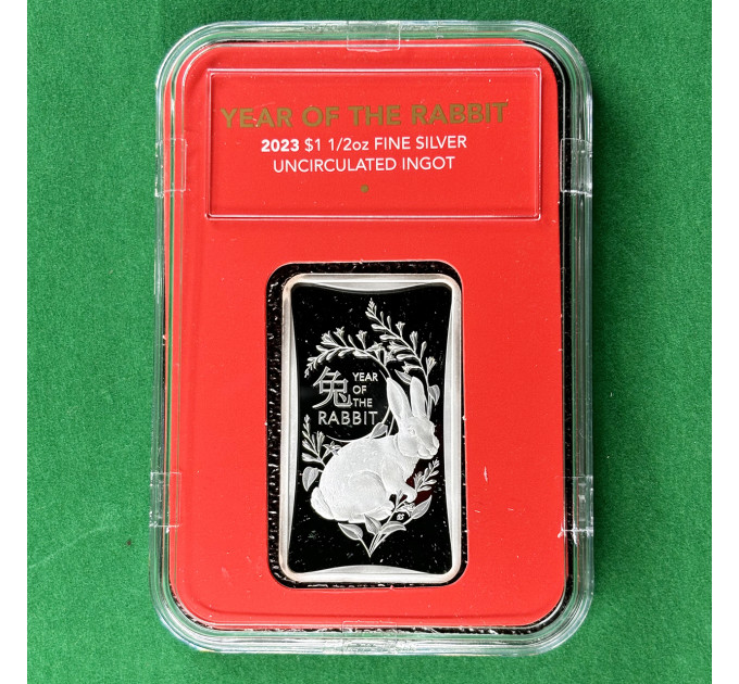 Серебряный слиток $1 Австралия «Год Кролика» 1/2 oz 2023 – инвестиции и коллекционирование