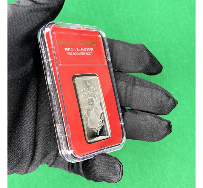 Серебряный слиток $1 Австралия «Год Кролика» 1/2 oz 2023 – инвестиции и коллекционирование