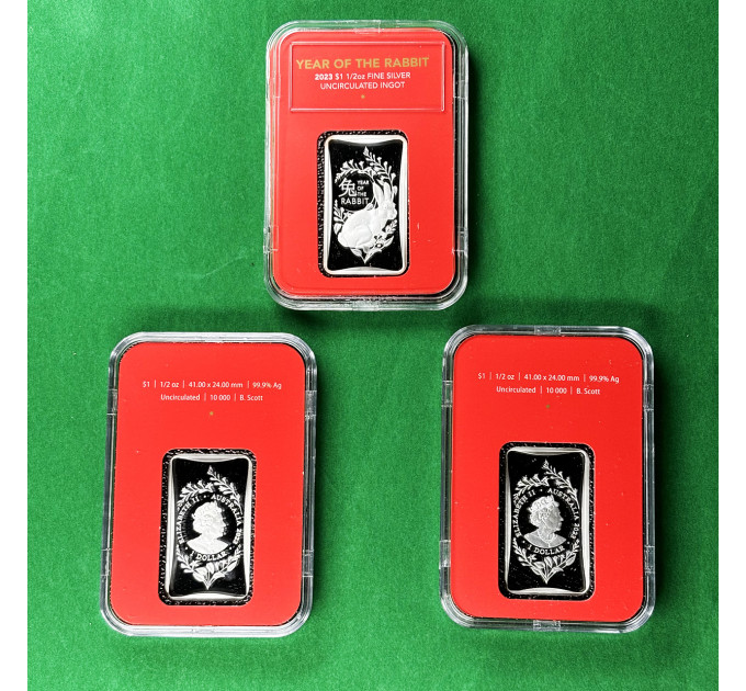 Серебряный слиток $1 Австралия «Год Кролика» 1/2 oz 2023 – инвестиции и коллекционирование