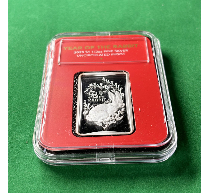 Серебряный слиток $1 Австралия «Год Кролика» 1/2 oz 2023 – инвестиции и коллекционирование