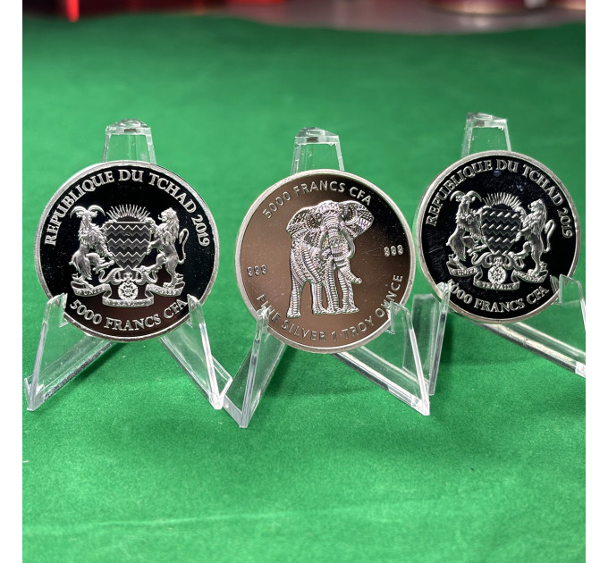Серебряная монета 5000₣ Чада «Слон в стиле мандалы» 1oz 2019 – инвестиции и коллекционирование