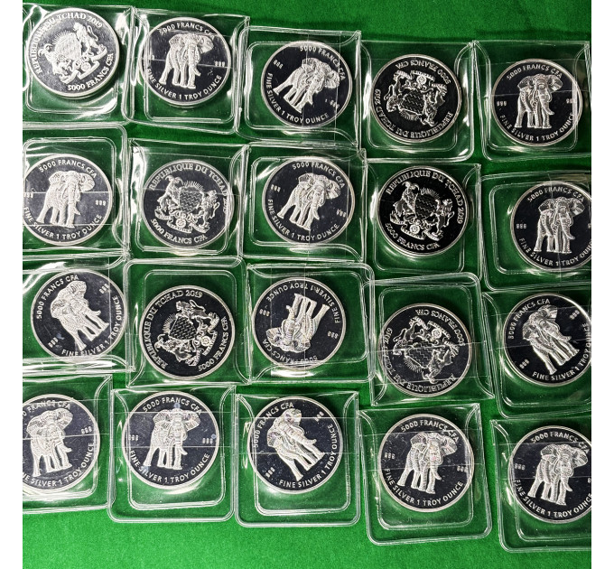 Серебряная монета 5000₣ Чада «Слон в стиле мандалы» 1oz 2019 – инвестиции и коллекционирование