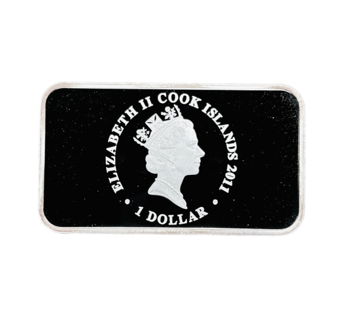 Серебряный слиток $1 Островов Кука «Год кролика» 1oz 2011 с сертификатом