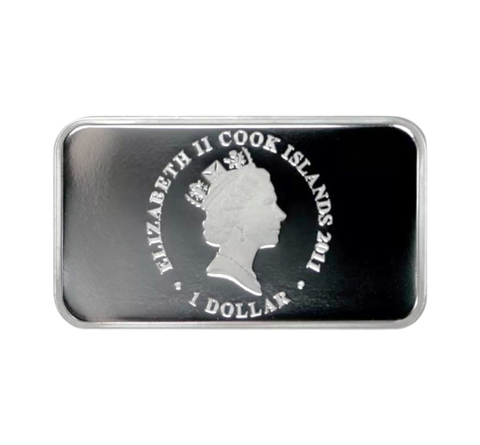 Коллекция из 4 серебряных слитков-монет $1 Островов Кука «Год кролика» 2011, 1oz, с сертификатом