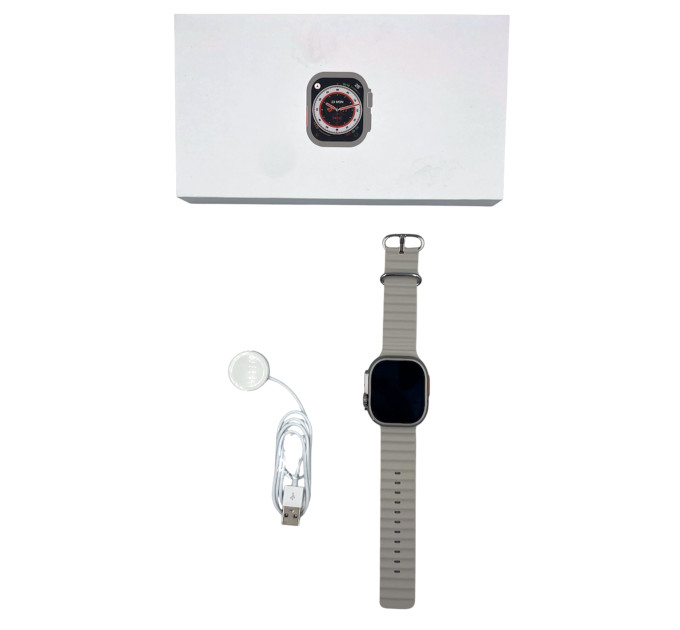 S8 Ultra Lite Smart Watch – стильные смарт-часы с серым ремешком