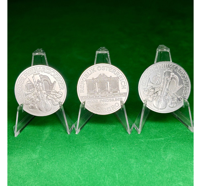 Серебряная монета 1,5€ Венская Филармония Австрия 1oz 2021