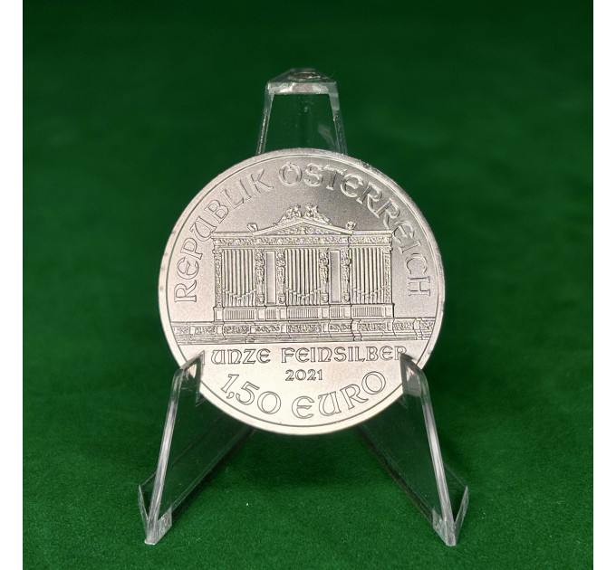 Серебряная монета 1,5€ Венская Филармония Австрия 1oz 2021