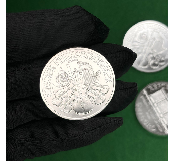 Серебряная монета 1,5€ Венская Филармония Австрия 1oz 2021
