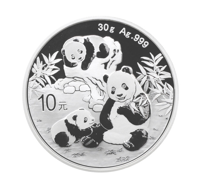 Серебряная монета 10¥ Китайская Панда 30г 2025