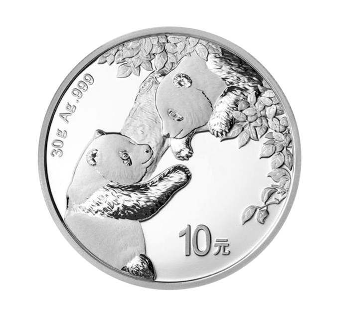 Серебряная монета 10¥ Китайская Панда 30г 2023