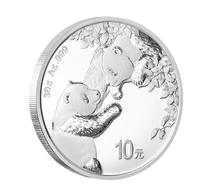 Серебряная монета 10¥ Китайская Панда 30г 2023