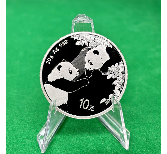 Серебряная монета 10¥ Китайская Панда 30г 2023