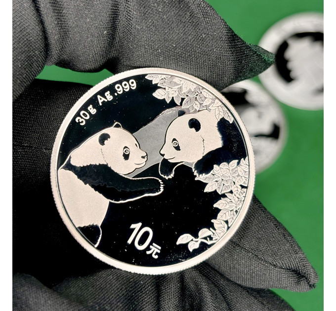 Серебряная монета 10¥ Китайская Панда 30г 2023