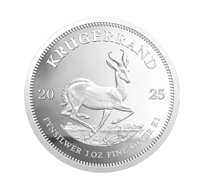 Серебряная монета 1 Ранд Крюгерранд 1oz 2025 Южная Африка