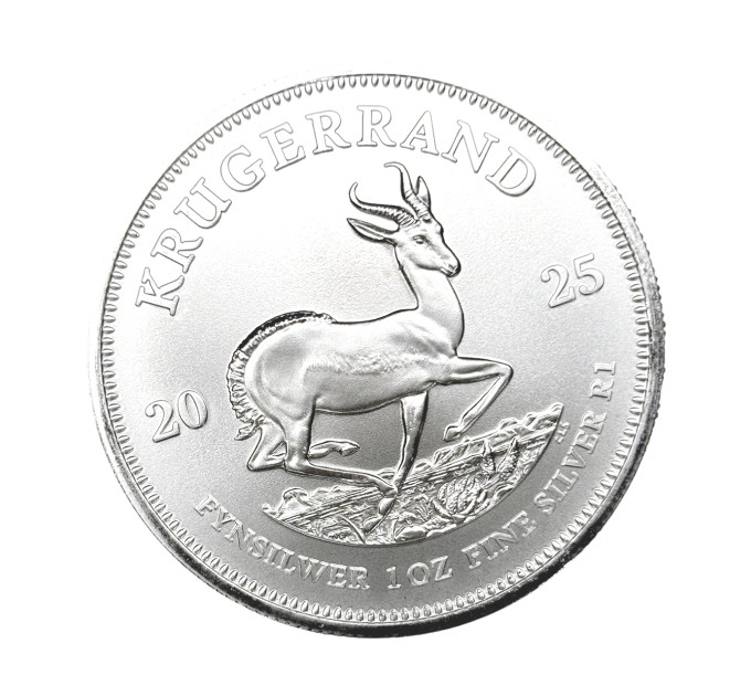 Серебряная монета 1 Ранд Крюгерранд 1oz 2025 Южная Африка