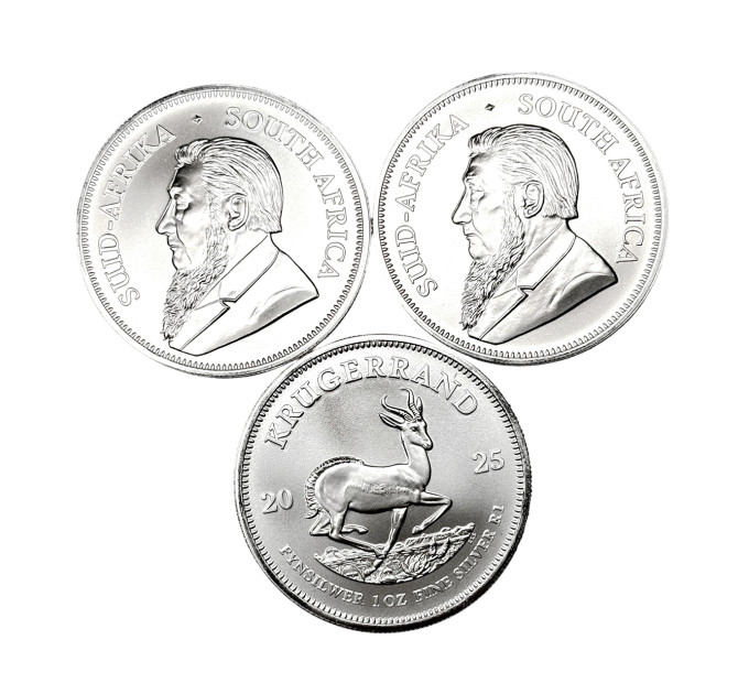 Серебряная монета 1 Ранд Крюгерранд 1oz 2025 Южная Африка