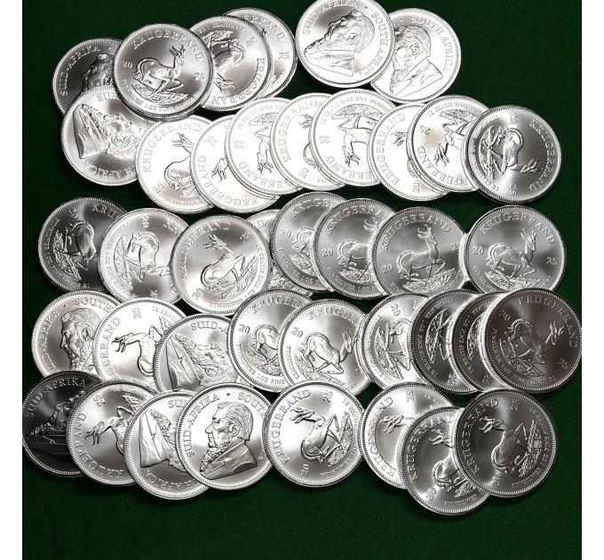 Серебряная монета 1 Ранд Крюгерранд 1oz 2025 Южная Африка
