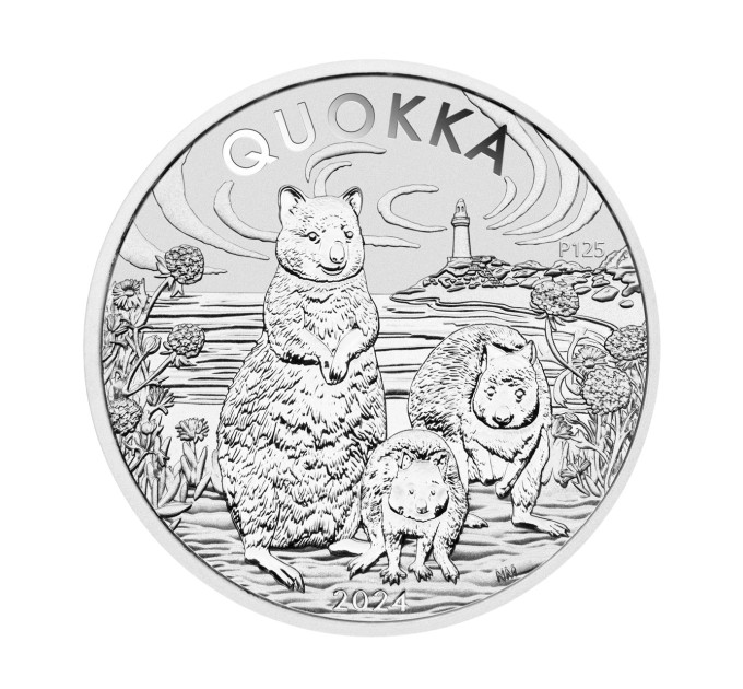 Инвестиционная серебряная монета $1 Quokka 1oz 2024 Австралия