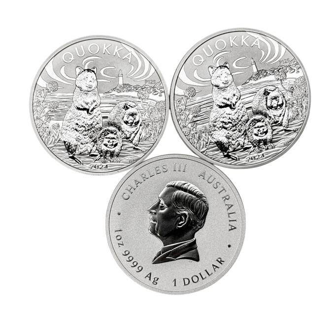 Инвестиционная серебряная монета $1 Quokka 1oz 2024 Австралия