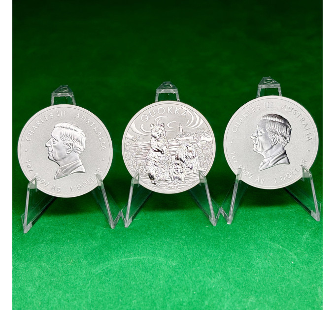 Инвестиционная серебряная монета $1 Quokka 1oz 2024 Австралия