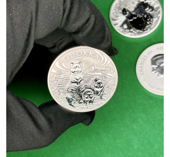 Инвестиционная серебряная монета $1 Quokka 1oz 2024 Австралия