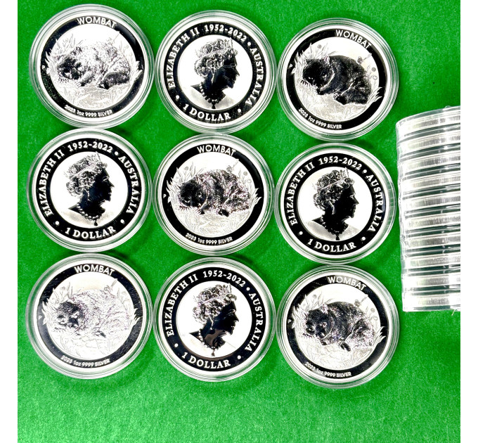Инвестиционная серебряная монета $1 Wombat 1oz 2023