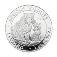 Серебряная монета S100 African Leopard 1oz 2024 Сомали