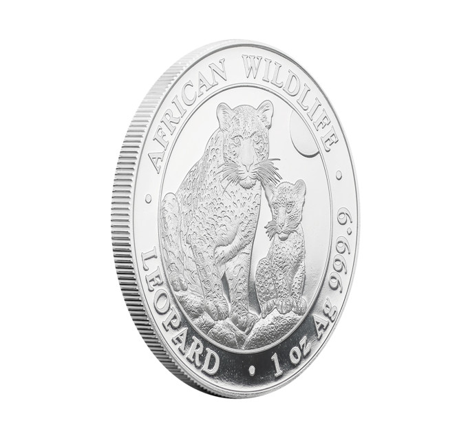 Инвестиционная серебряная монета S100 African Leopard 1oz 2024 Сомали