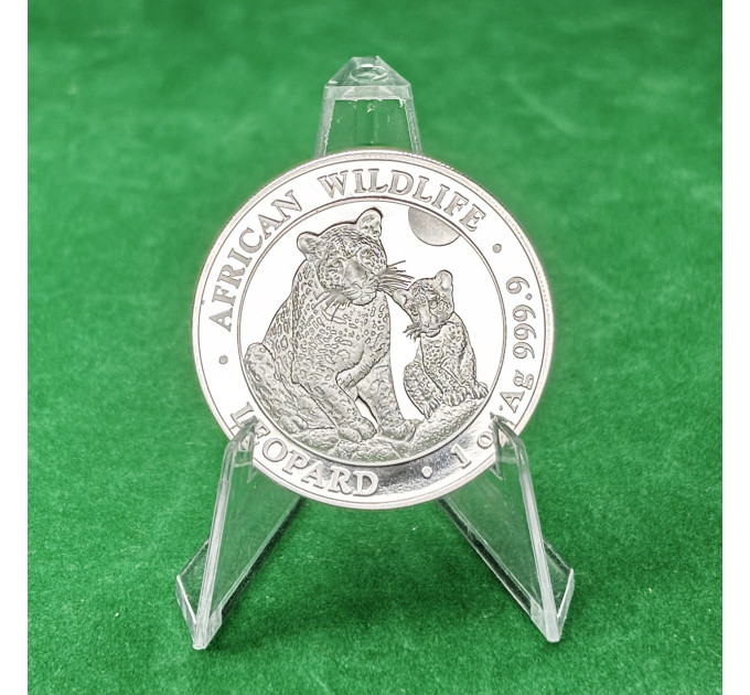 Инвестиционная серебряная монета S100 African Leopard 1oz 2024 Сомали