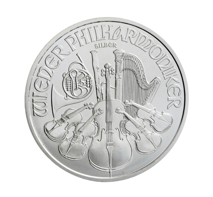 Серебряная монета 1,5€ Венская Филармония 2025, 1 унция, 999 пробы