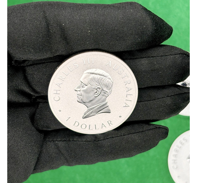 Серебряная монета 1$ Кукабарра 2025, 1 унция, Австралия