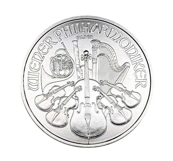 Серебряная монета 1,5€ Венская Филармония 2014, 1 унция, Австрия